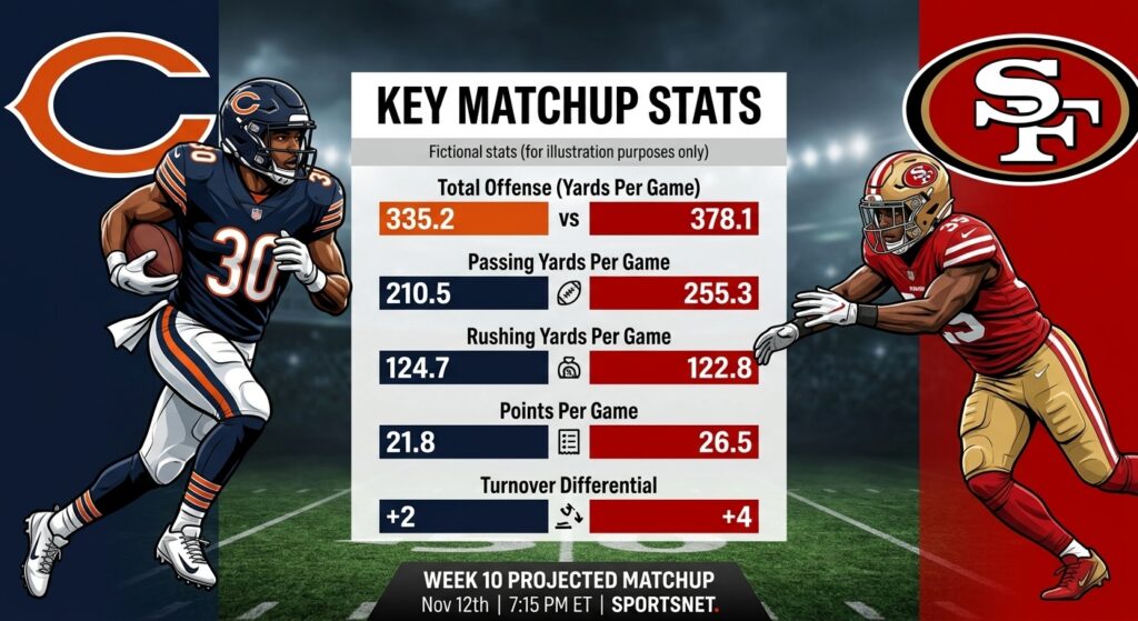 Chicago Bears vs 49ers Stats